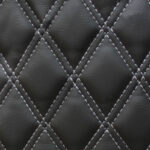 Grey Double Stitch Faux Leather Material