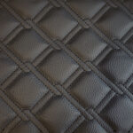 Black Chain Stitch Faux Leather Material