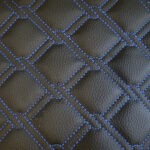 Blue Chain Stitch Faux Leather Material